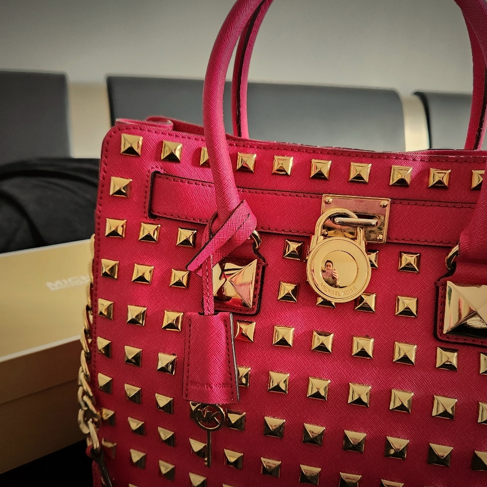 Michael Kors Hot Pink Studded Bag
